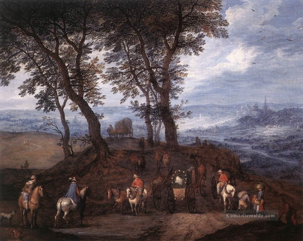 Reisende auf dem Weg Flämisch Jan Brueghel der Ältere Ölgemälde